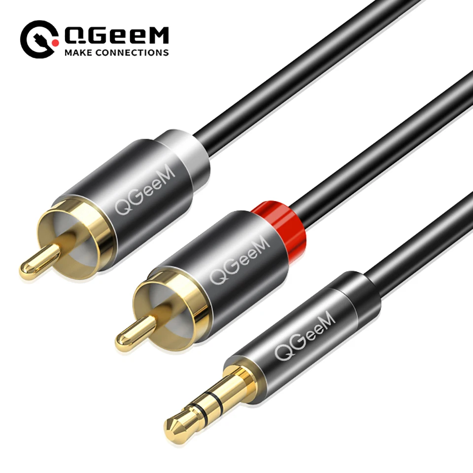 Home Cinema Amplifier - สายเคเบิล QGeeM RCA 2RCA ถึง 3.5