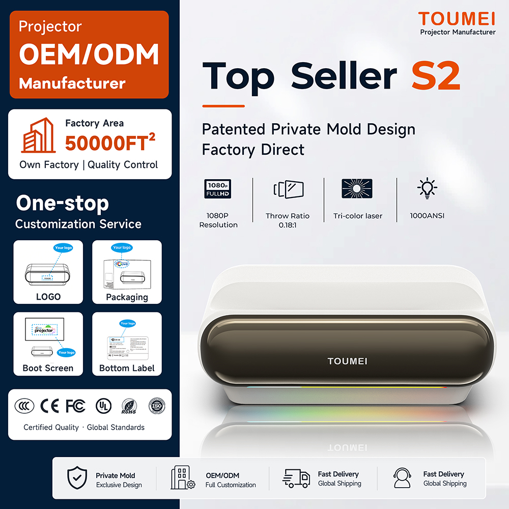 Home Cinema Ultra Short Throw Projector - โปรเจคเตอร์เลเซอร์สามสีแบบฉายระยะใกล้พิเศษ UST พร้อม WiFi สำหรับโฮมเธียเตอร์