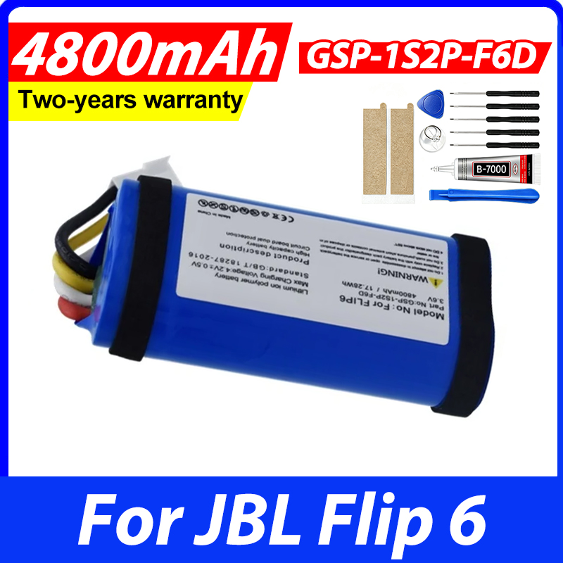 Jbl Speaker Flip 6 - แบตเตอรี่ 4800mAh สำหรับลำโพงบลูทูธไร้สาย JBL Flip 6