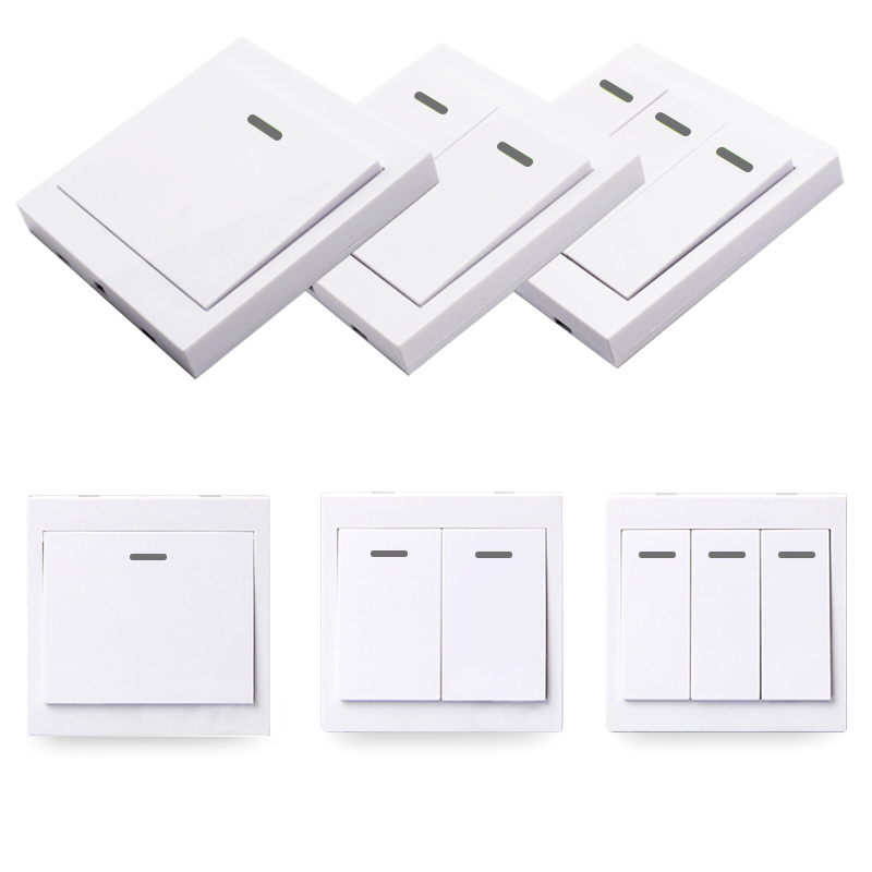 Home Cinema Wall Lights - Smart Home Wall Panel รีโมทคอนโทรล1/2/3ปุ่มเหนียว RF