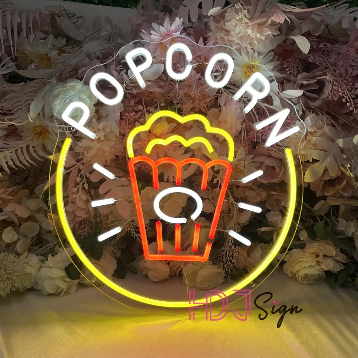 Home Cinema Wall Lights - ป้ายไฟนีออน LED รูปป๊อปคอร์น, ไฟนีออนสำหรับร้านอาหาร, งานศิลปะติดผนังโรงภาพยนตร์, ของตกแต่งผนังบ้าน/โรงภาพยนตร์,