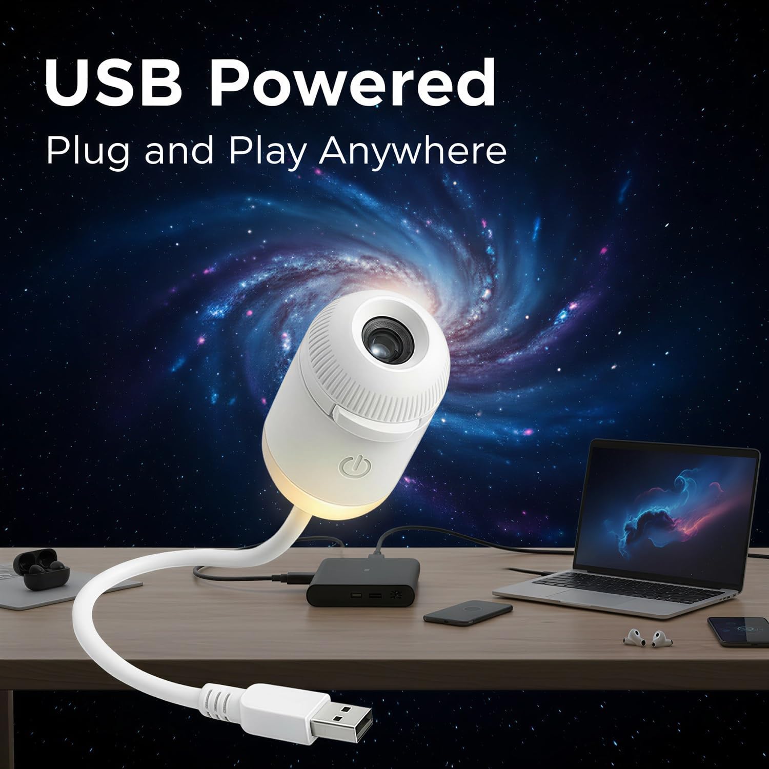 Projector Mount Ceiling - โปรเจคเตอร์กาแล็กซี่ ไฟกลางคืน, โปรเจคเตอร์ดาว USB LED โคมไฟเพดานลายท้องฟ้าเต็มดาว
