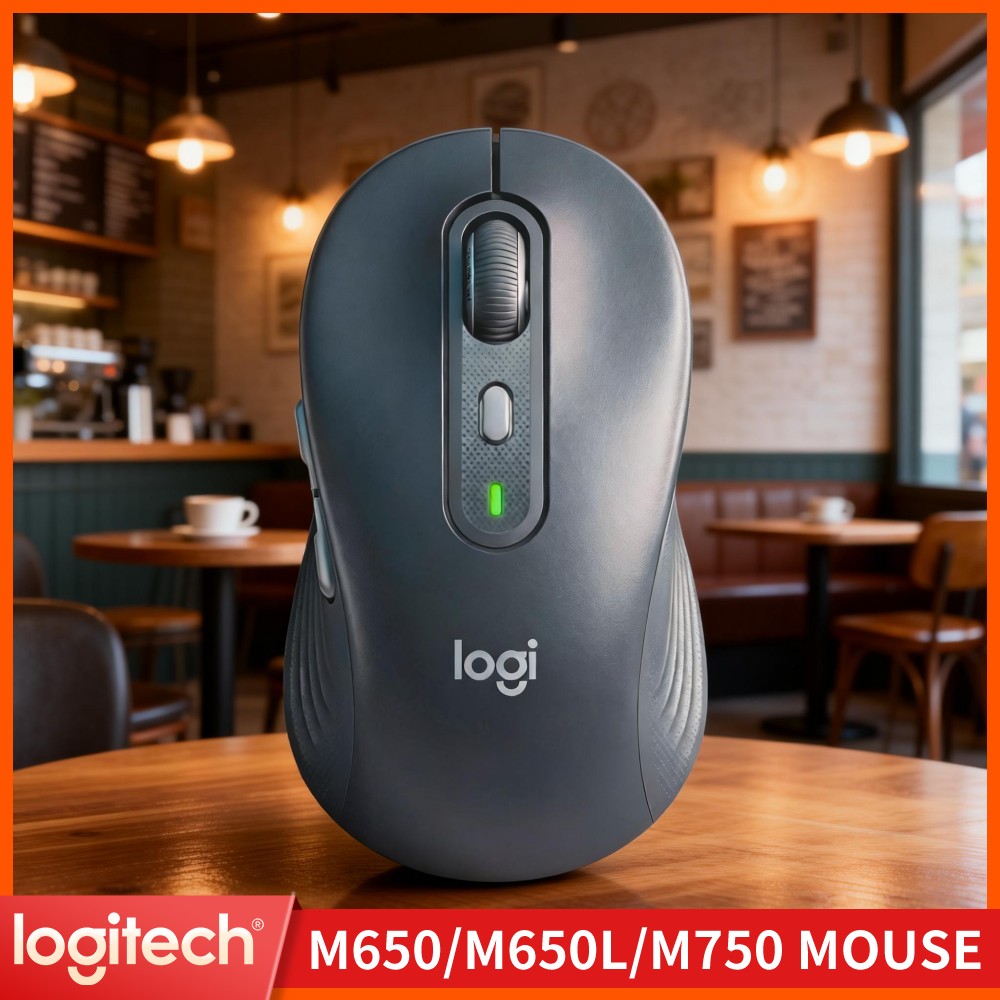 Logitech Home Cinema - เมาส์ไร้สายโลจิเทค M650/M650L - ด้ามจับตามหลักสรีรศาสตร์, เซ็นเซอร์ออปติคอลขั้นสูง, ด้ามจับด้านข้างทำจากยาง,