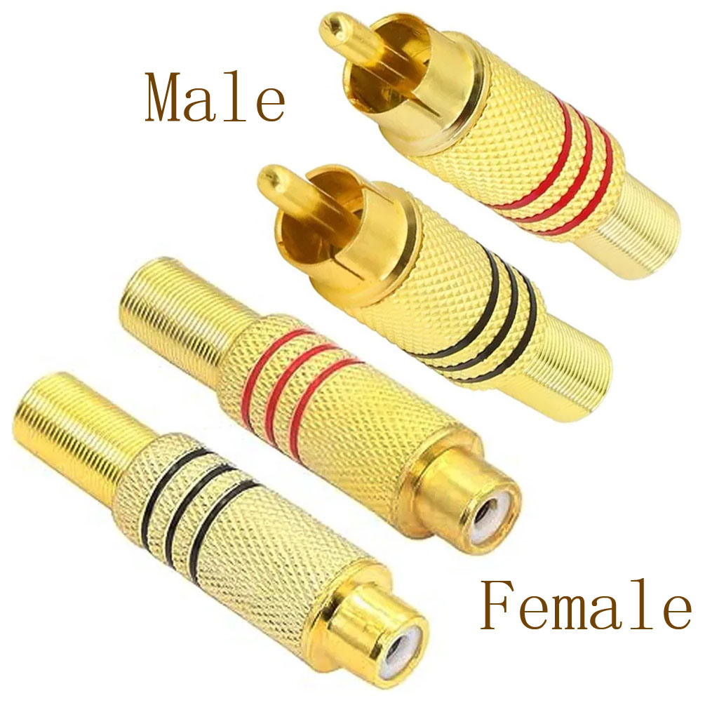 Home Cinema Amplifier - ปลั๊ก RCA 4 ชิ้น ชุบทอง แบบเชื่อมต่อชนิดบัดกรี