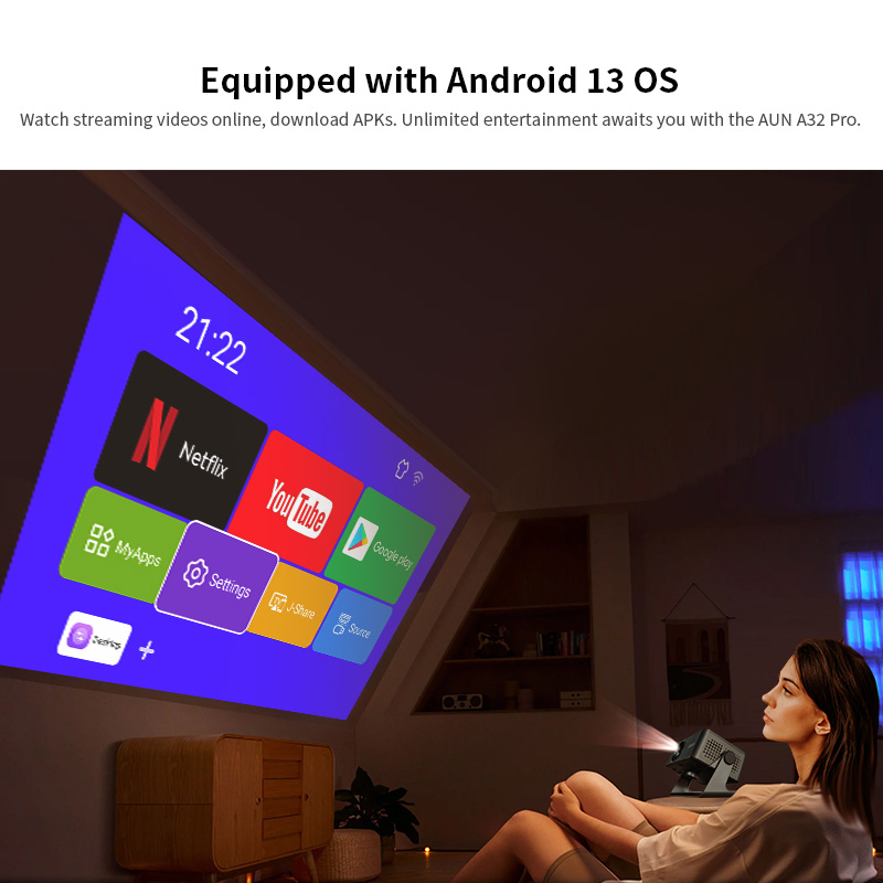 AUN A32 Pro Android 13 โปรเจคเ - Home Cinema Focal บทวิจารณ์และราคา