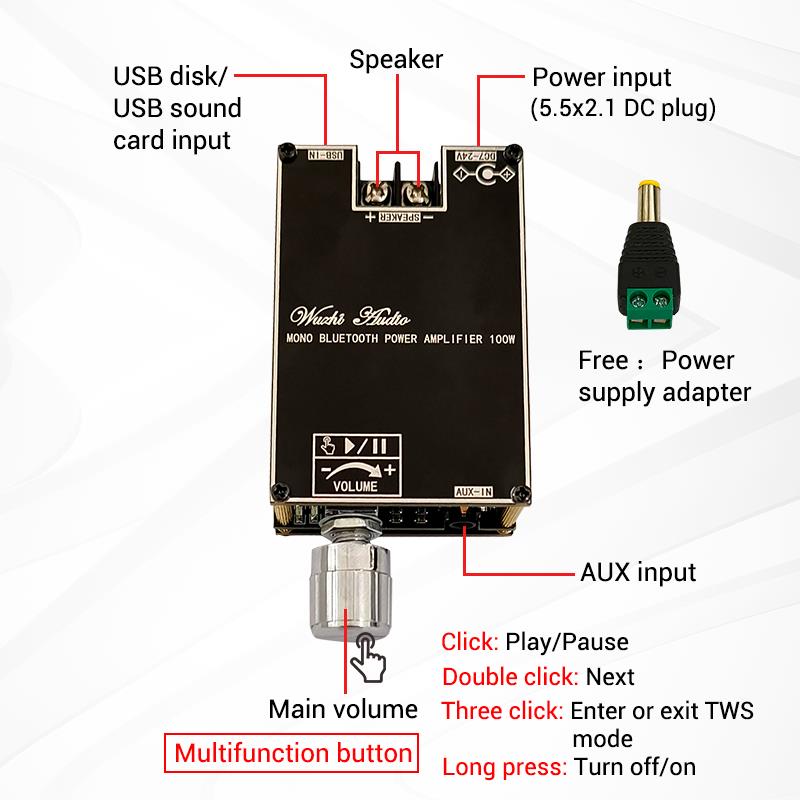 โมดูลเครื่องขยายเสียงบลูทูธ 5. - Home Cinema Amplifier บทวิจารณ์และราคา
