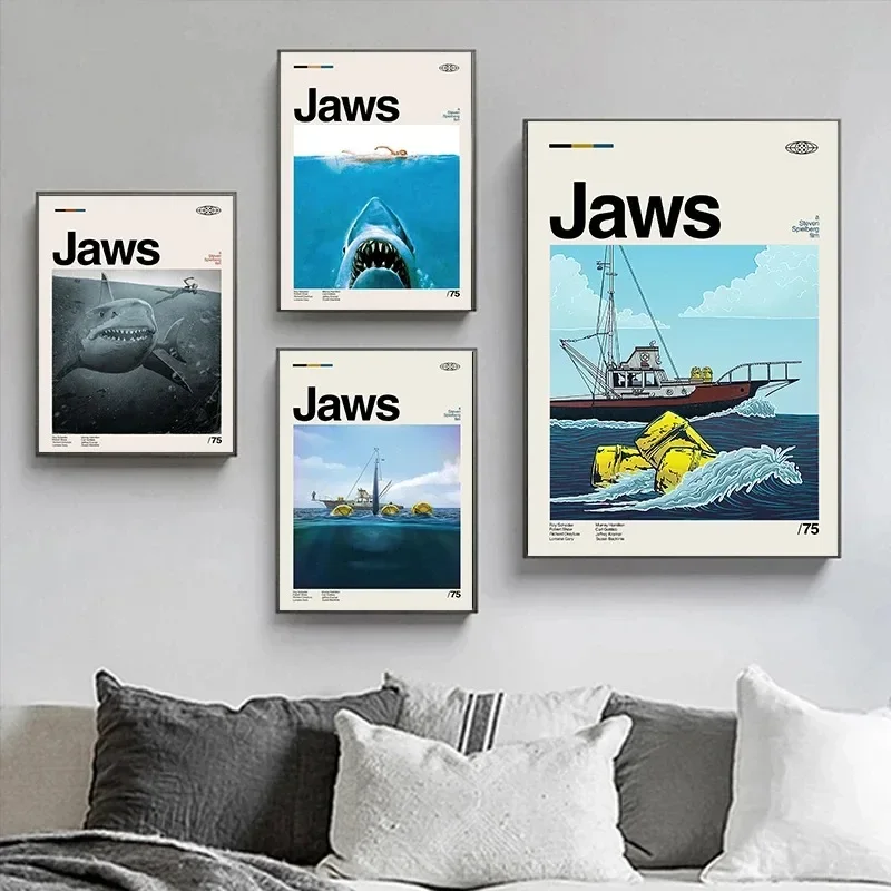 Minimalist Art Jaws โปสเตอร์ภา - Home Cinema Interiors บทวิจารณ์และราคา