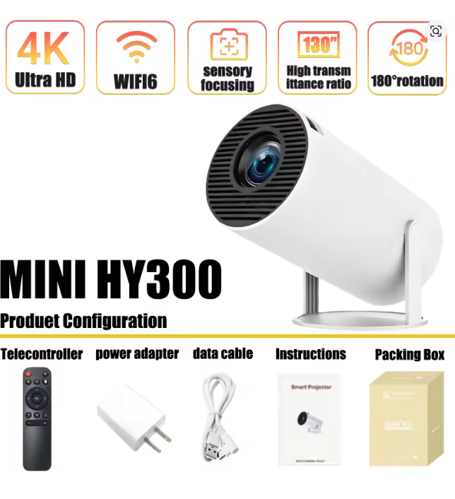 โปรเจคเตอร์พกพา Mini HY300 ระบ - Home Cinema Night บทวิจารณ์และราคา