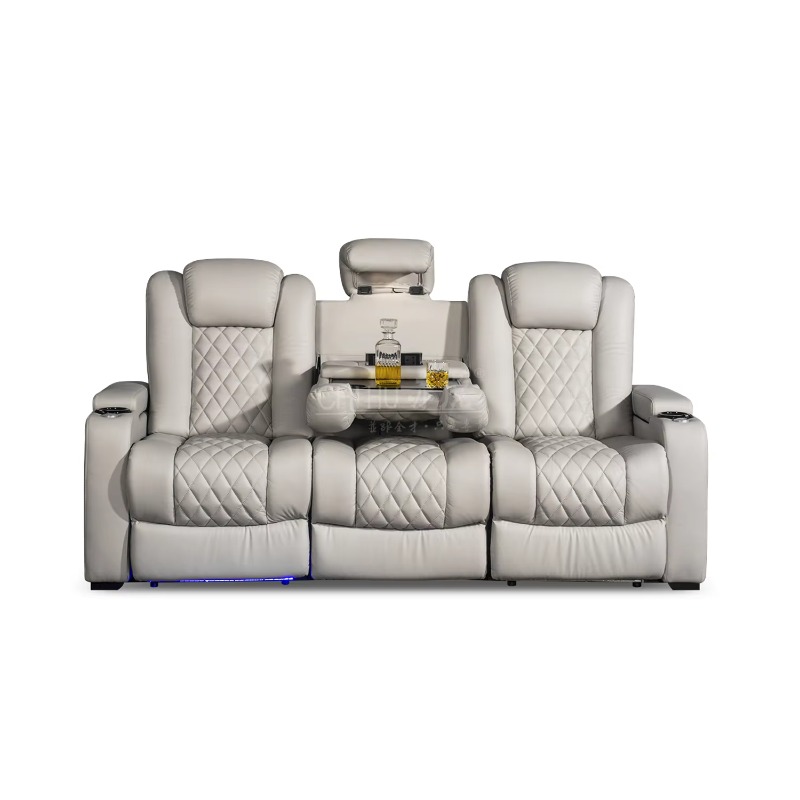 โซฟาไฟฟ้าสีขาว 3 ที่นั่ง สำหรั - Home Cinema Interiors บทวิจารณ์และราคา