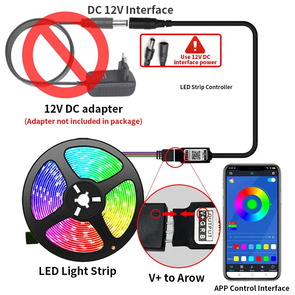 Tuya DC12V ควบคุม LED แบบมีชีว - Ambient Light Strip Tv บทวิจารณ์และราคา