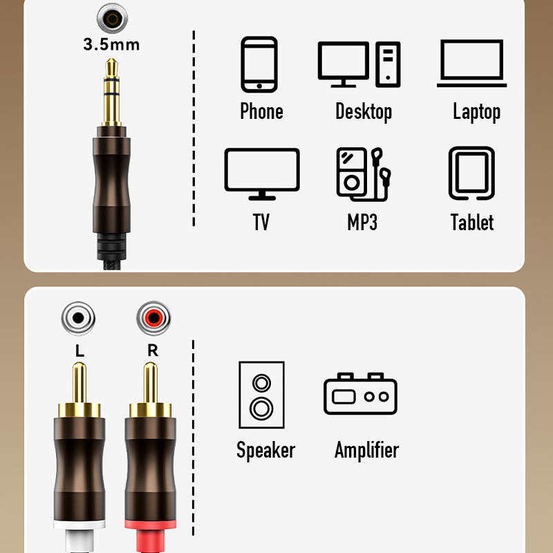 สายเคเบิลเสียง RCA เป็น 3.5 มม - Home Cinema Amplifier บทวิจารณ์และราคา