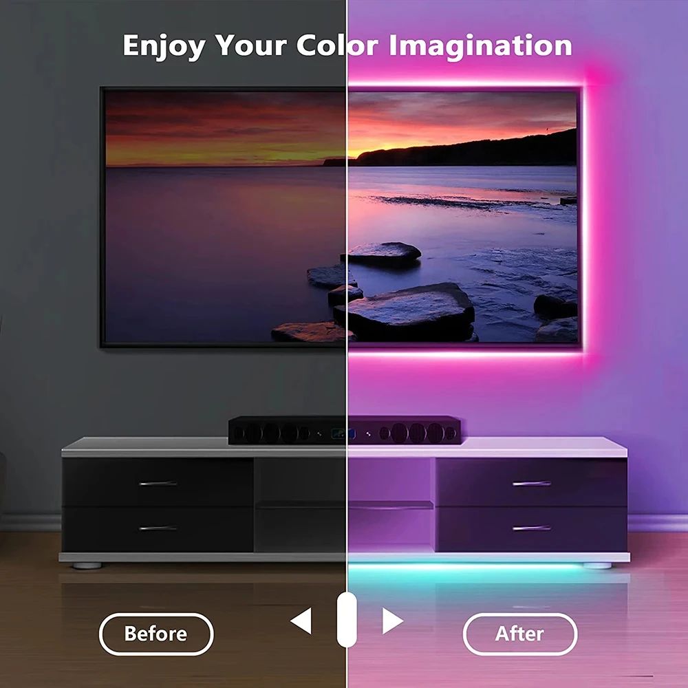 ไฟแถบ LED RGB ควบคุมผ่านแอปบลู - Ambient Light Strip Tv บทวิจารณ์และราคา
